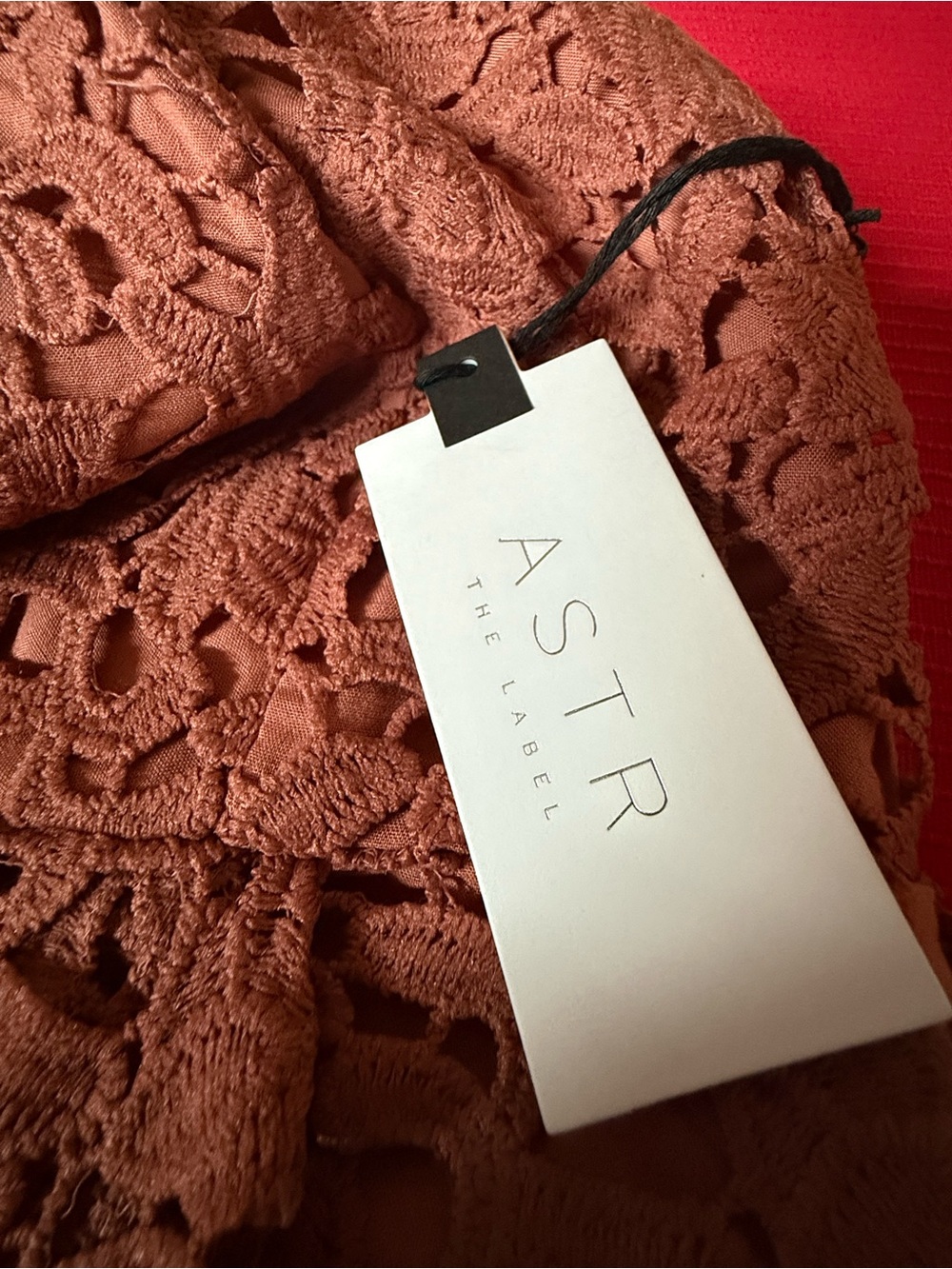 ASTR The Label Coral Cedar Crochet Dress Medium NWT - Picture 11 of 14